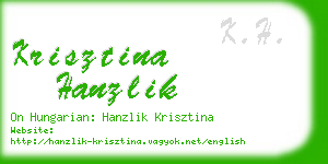 krisztina hanzlik business card
